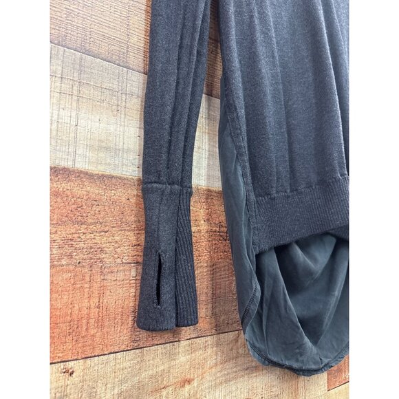 Lululemon Open Back Drape Pullover Sweater Black Knit Long Sleeve 2/4 - Picture 3 of 8